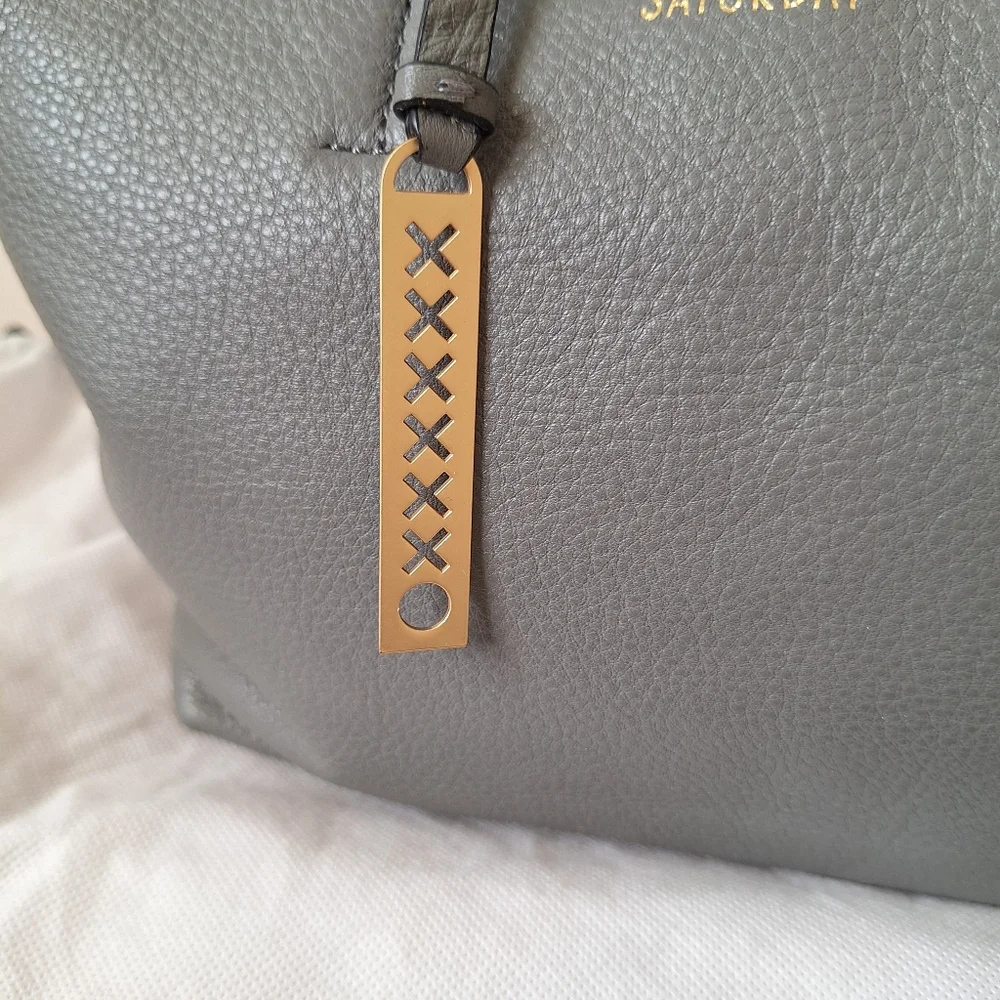 Kate Spade Gray Leather Crossbody Bag Slouchy Zip Pebbled Freeform Satchel NEW